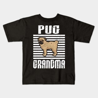 Pug Grandma Proud Dogs Kids T-Shirt